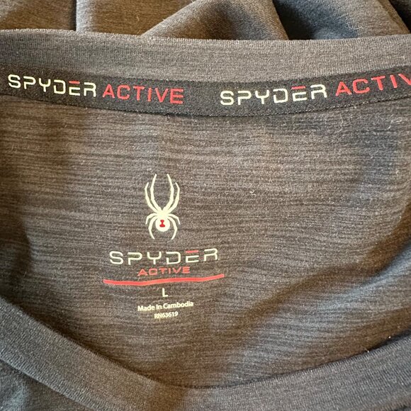 Spyder Active Womens Black Heather Long Sleeve Performance Active Top Size L - Picture 8 of 10